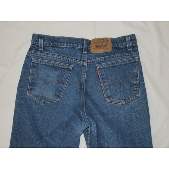Vtg 90s Levis 517 Jeans Mens 32/33x33 Bootcut Orange Tab MADE IN USA Distressed - Picture 4 of 11